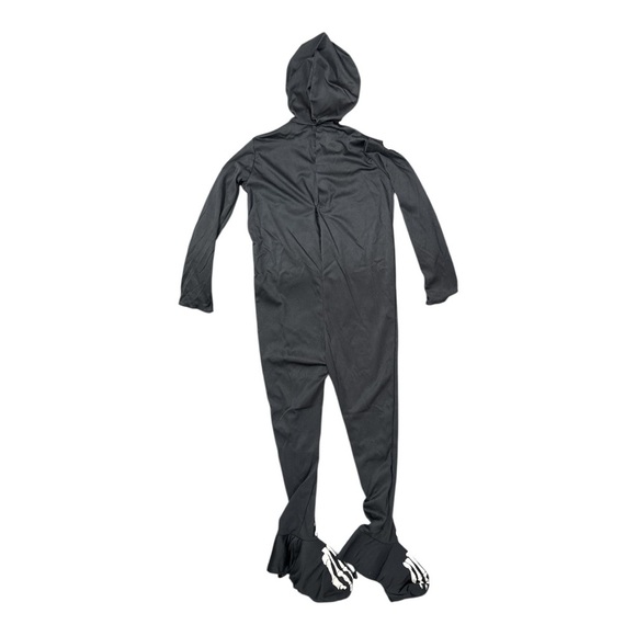 Spirit Glow In Dark Skeleton Child M 8-10 Halloween Costume Hooded Jumpsuit Mask - Picture 5 of 7